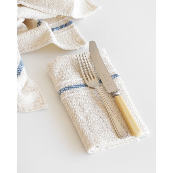 country napkin with variegated stripes - DENIM