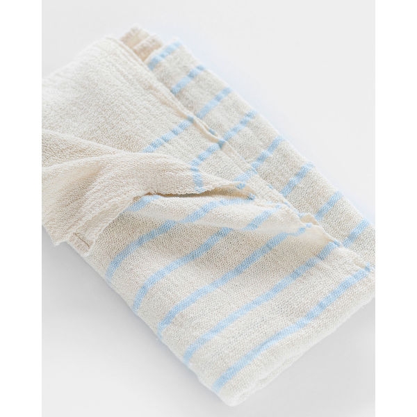 baby blanket with stripes throughout - BLUE