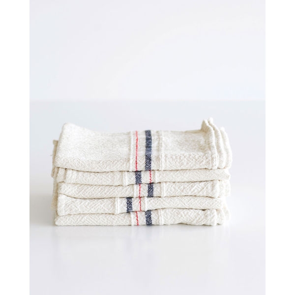 small country towel with variegated stripes - NAVY/RED