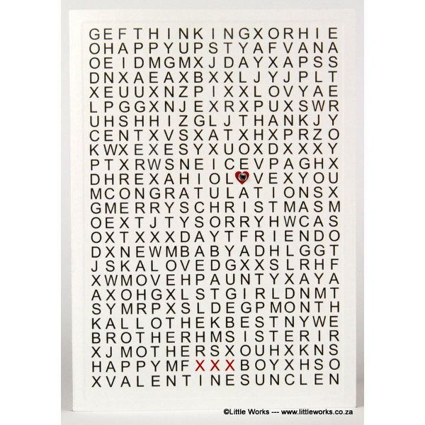 Grußkarte "Word search love"